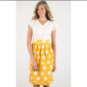 Downeast Fit & Flare Polka Dot Dress